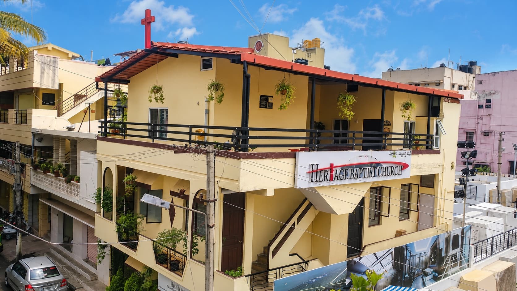 The Heritage Baptist Church building on Bannerghatta Road